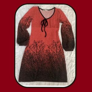 ARYEH ANTHROPOLOGY ORANGE TREE SILHOUETTE HALLOWEEN DRESS XXXL